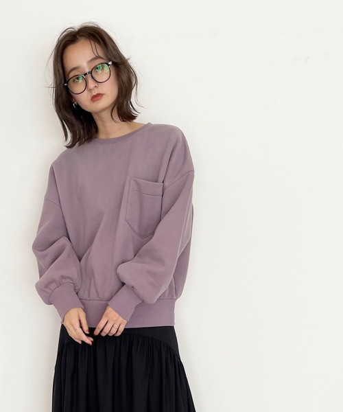 CLEIO（クレイオ）の「【CLEIO】バックタック裏起毛スウェット（スウェット・レディース・ラベンダー/アイボリー/カーキ・FREE）」の14枚目の写真