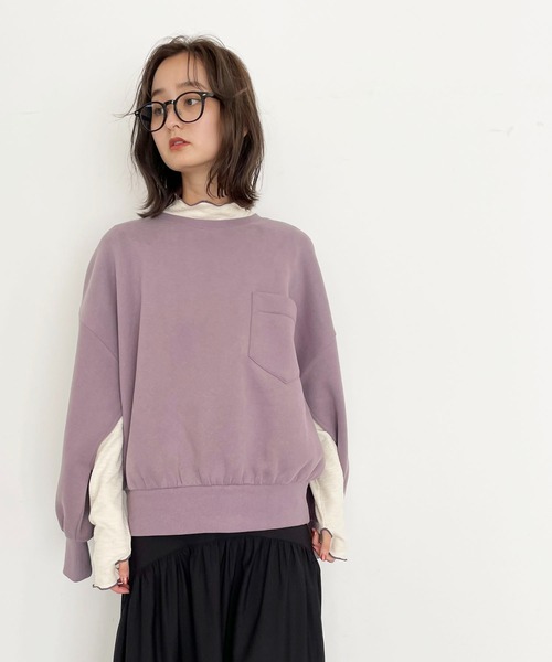 CLEIO（クレイオ）の「【CLEIO】バックタック裏起毛スウェット（スウェット・レディース・ラベンダー/アイボリー/カーキ・FREE）」の20枚目の写真