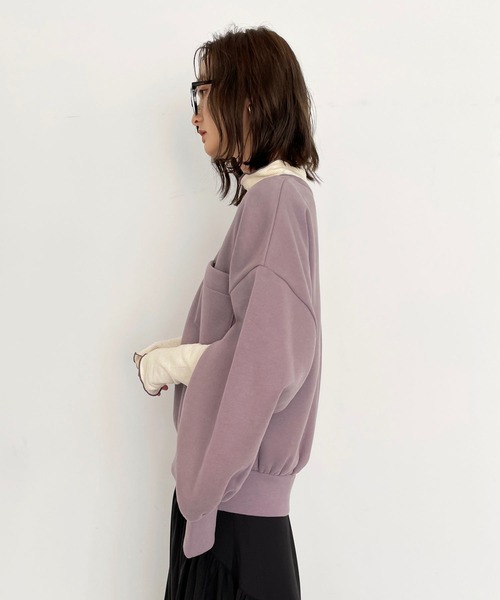 CLEIO（クレイオ）の「【CLEIO】バックタック裏起毛スウェット（スウェット・レディース・ラベンダー/アイボリー/カーキ・FREE）」の21枚目の写真