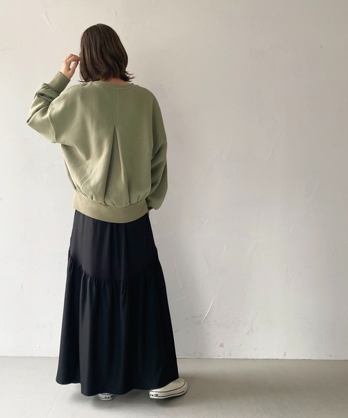 CLEIO（クレイオ）の「【CLEIO】バックタック裏起毛スウェット（スウェット・レディース・ラベンダー/アイボリー/カーキ・FREE）」の11枚目の写真