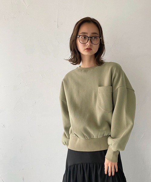 CLEIO（クレイオ）の「【CLEIO】バックタック裏起毛スウェット（スウェット・レディース・ラベンダー/アイボリー/カーキ・FREE）」の5枚目の写真