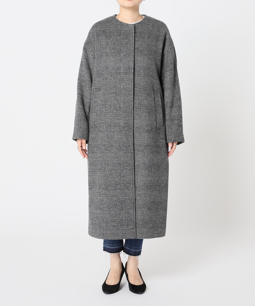 JOURNAL STANDARD（ジャーナルスタンダード）の「スーパー140ビーバーノーカラーコート（その他アウター・レディース・ベージュ系その他/ブラック系その他/ブルー/ブラック/チャコールグレー・36/38/34）」の7枚目の写真