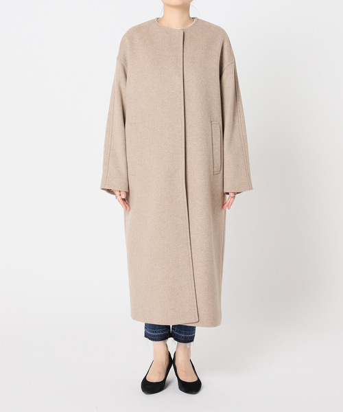 JOURNAL STANDARD（ジャーナルスタンダード）の「スーパー140ビーバーノーカラーコート（その他アウター・レディース・ベージュ系その他/ブラック系その他/ブルー/ブラック/チャコールグレー・36/38/34）」の11枚目の写真