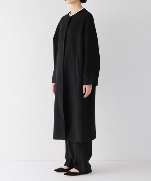 JOURNAL STANDARD（ジャーナルスタンダード）の「スーパー140ビーバーノーカラーコート（その他アウター・レディース・ベージュ系その他/ブラック系その他/ブルー/ブラック/チャコールグレー・36/38/34）」の21枚目の写真