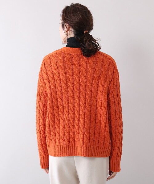 新品タグ付✨アンタイトル ウールミックスケーブルニットカーディガン 2LT UNTITLED（アンタイトル）の「◇ウールミックス ケーブルニット