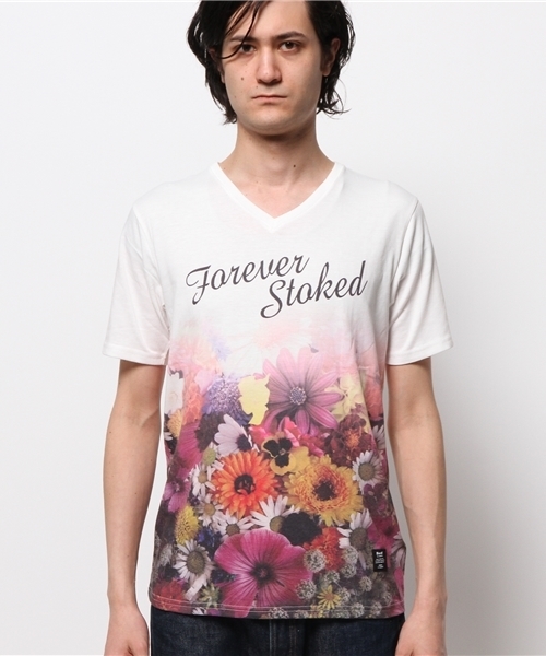 VENCEEXCHANGE（ヴァンスエクスチェンジ）の「R 花柄グラデーションTシャツ         （Tシャツ/カットソー・メンズ・オフホワイト・SMALL/LARGE/MEDIUM）」の2枚目の写真