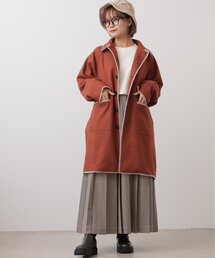 DOUBLE NAME | ブランケットステッチステンカラーコート(その他アウター)