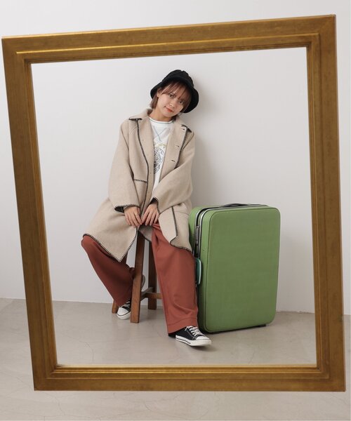 DOUBLE NAME(ダブルネーム)の「ブランケットステッチステンカラーコート(その他アウター・レディース・チャコールグレー/グレイッシュベージュ/テラコッタ・FREE)」の19枚目の写真