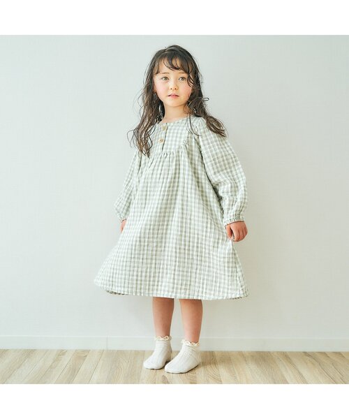 apres les cours(アプレレクール)の「WEB限定 ダブルガーゼ ワンピース_2way(ワンピース・キッズ・ローズ/その他3/ミント/イエロー・100/110/120/130/140/80/90)」の13枚目の写真