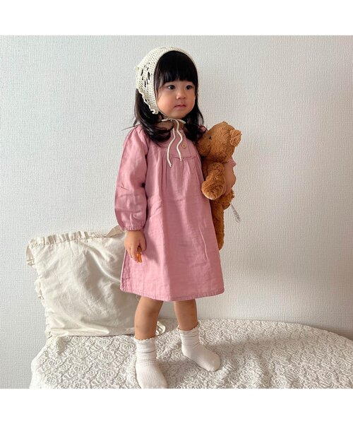 apres les cours(アプレレクール)の「WEB限定 ダブルガーゼ ワンピース_2way(ワンピース・キッズ・ローズ/その他3/ミント/イエロー・100/110/120/130/140/80/90)」の16枚目の写真