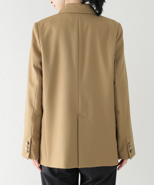 【未使用】NOBLE プレーンピークドラペルダブルジャケット　ベージュ Noble（ノーブル）の「プレーンピークドラペルダブルジャケット