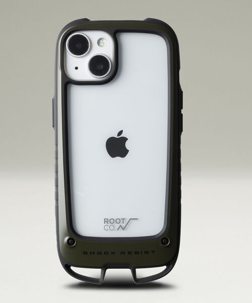 bpr BEAMS(ビーピーアール ビームス )の「ROOT CO. / GRAVITY Shock Resist Case +Hold. iPhone14 ケース(スマホケース/カバー・メンズ・オリーブ/ライトブラウン/ブラック・ONE SIZE)」の1枚目の写真