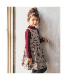 BeBe（ベベ）の「BeBe/【お揃い】千鳥チェックローズプリントワンピース(90~150cm)（ワンピース）」