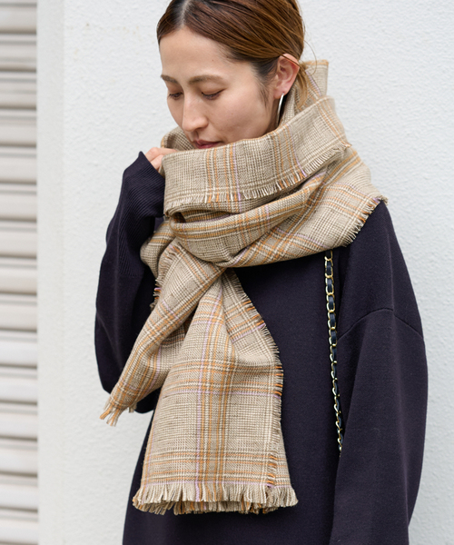 セール】【THROW/スロー】MIX GLEN CHECK ストール（マフラー