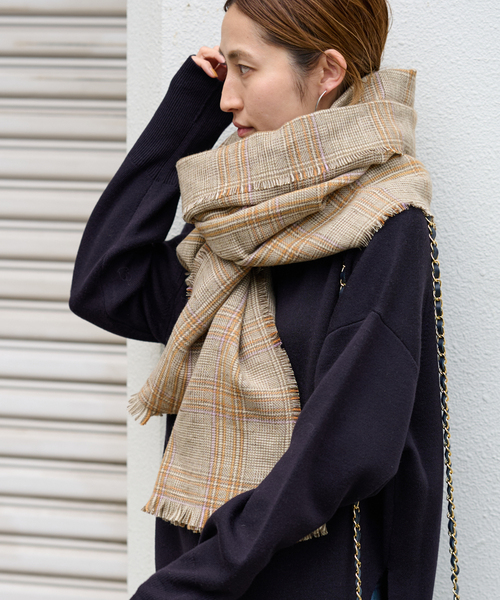 セール】【THROW/スロー】MIX GLEN CHECK ストール（マフラー