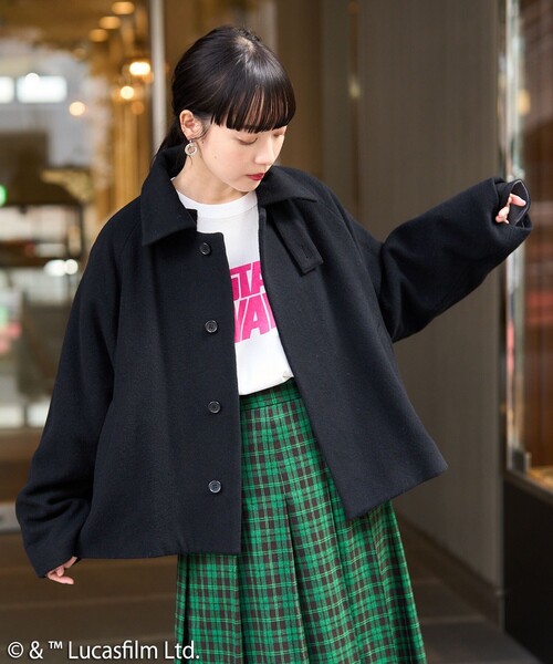 FREAK'S STORE（フリークスストア）の「one fifth/ワンフィフス TRIBE/トライブ(ショートウールコート)（ピーコート・レディース・ブラウン/ブラック・1）」の2枚目の写真