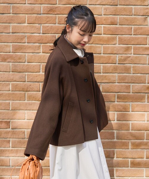 FREAK'S STORE（フリークスストア）の「one fifth/ワンフィフス TRIBE/トライブ(ショートウールコート)（ピーコート・レディース・ブラウン/ブラック・1）」の5枚目の写真