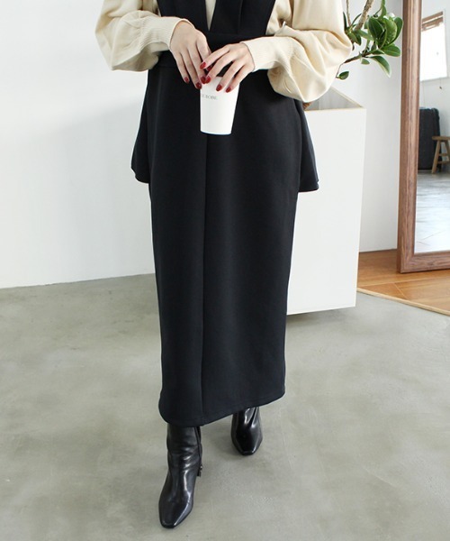 MODE ROBE(モードローブ)の「ポンチョジャンパースカート(ジャンパースカート・レディース・ブラック・FREE)」の5枚目の写真