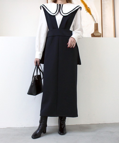 MODE ROBE(モードローブ)の「ポンチョジャンパースカート(ジャンパースカート・レディース・ブラック・FREE)」の8枚目の写真