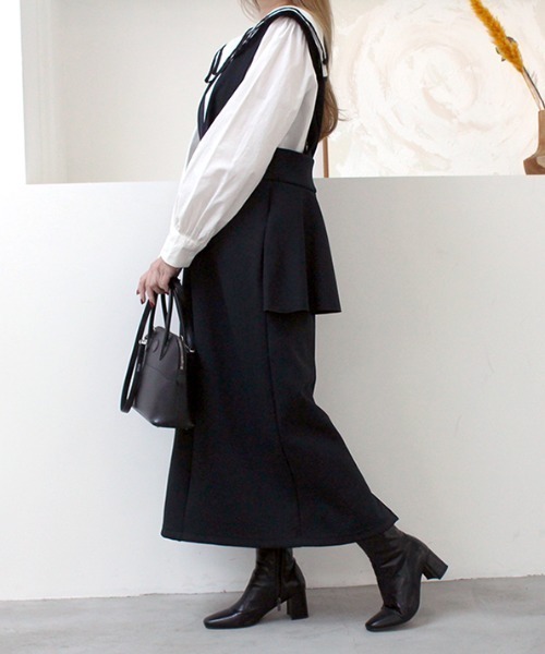MODE ROBE(モードローブ)の「ポンチョジャンパースカート(ジャンパースカート・レディース・ブラック・FREE)」の10枚目の写真