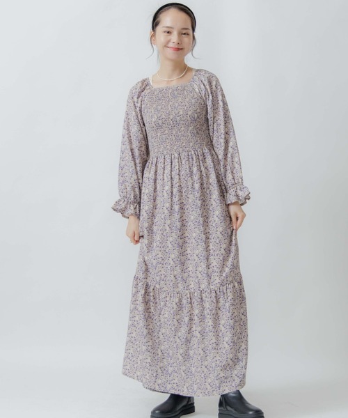 flower（フラワー）の「ロマンスブルームワンピース（ワンピース・レディース・ベージュ/ブラウン・FREE）」の2枚目の写真