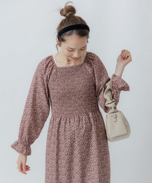 flower（フラワー）の「ロマンスブルームワンピース（ワンピース・レディース・ベージュ/ブラウン・FREE）」の12枚目の写真
