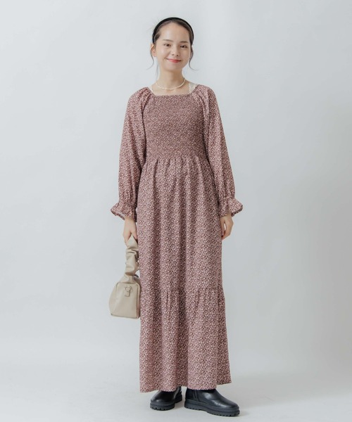 flower（フラワー）の「ロマンスブルームワンピース（ワンピース・レディース・ベージュ/ブラウン・FREE）」の7枚目の写真