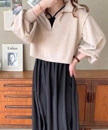 moment+ | ショルダータックハーフジッププルオーバー＆ホルターネックドッキングワンピース(ワンピース)