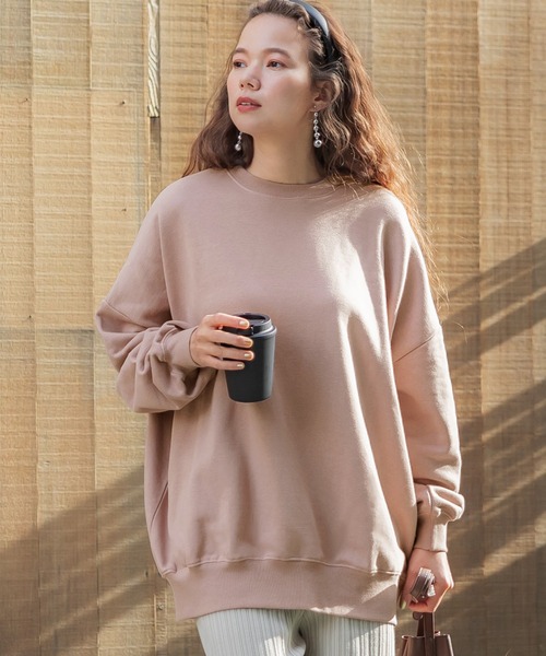 coca（coca）（コカ）の「CVC裏毛ボリューム袖スウェット（スウェット・レディース・ピンク系その他/アイボリー/ブラック/グレー・M/L）」の4枚目の写真