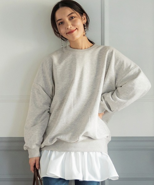 coca（coca）（コカ）の「CVC裏毛ボリューム袖スウェット（スウェット・レディース・ピンク系その他/アイボリー/ブラック/グレー・M/L）」の3枚目の写真