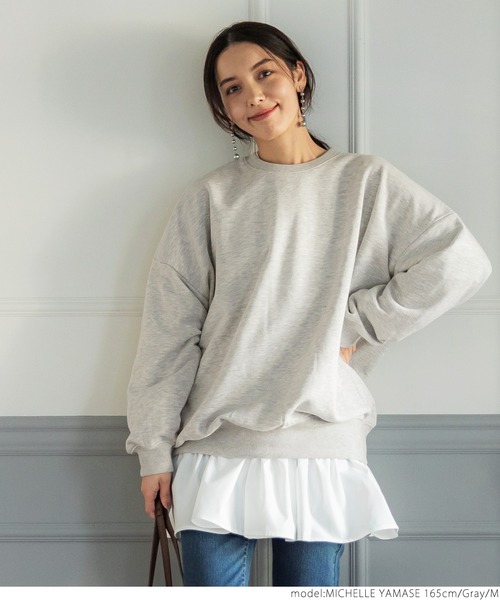 coca（coca）（コカ）の「CVC裏毛ボリューム袖スウェット（スウェット・レディース・ピンク系その他/アイボリー/ブラック/グレー・M/L）」の11枚目の写真