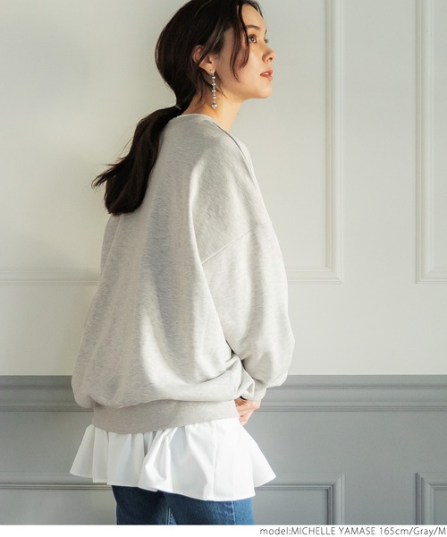 coca（coca）（コカ）の「CVC裏毛ボリューム袖スウェット（スウェット・レディース・ピンク系その他/アイボリー/ブラック/グレー・M/L）」の12枚目の写真