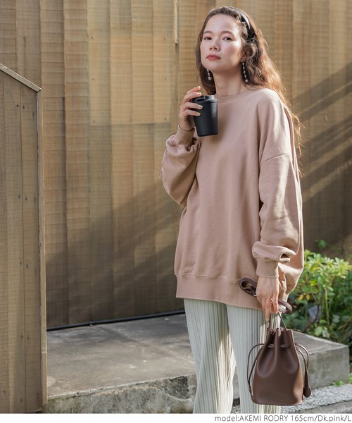 coca（coca）（コカ）の「CVC裏毛ボリューム袖スウェット（スウェット・レディース・ピンク系その他/アイボリー/ブラック/グレー・M/L）」の16枚目の写真