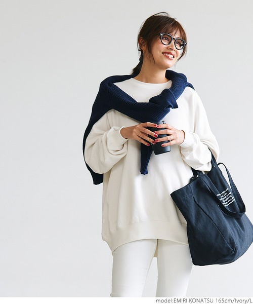 coca（coca）（コカ）の「CVC裏毛ボリューム袖スウェット（スウェット・レディース・ピンク系その他/アイボリー/ブラック/グレー・M/L）」の5枚目の写真