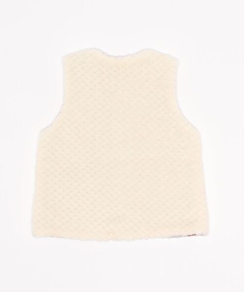 baby cheer（ベイビーチアー）の「りんごジャガードリバーシブルベスト（ベスト・キッズ・キナリ/ライトグレー・70-90cm）」の4枚目の写真