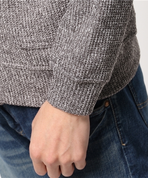 AZUL by moussy（アズールバイマウジー）の「ミニ畦ショールカーデ（カーディガン/ボレロ・メンズ・トップグレー/ブラック/ネイビー・SMALL/LARGE/X-LARGE/X-SMALL/MEDIUM）」の9枚目の写真