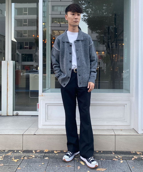 Couleur Meler(クルールメリー)の「Couleur Meler sakasa hand stitch knit cardigan(カーディガン/ボレロ・メンズ・チャコールグレー/ブルー・MEDIUM/LARGE)」の5枚目の写真