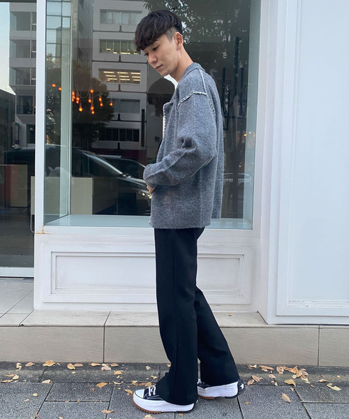 Couleur Meler(クルールメリー)の「Couleur Meler sakasa hand stitch knit cardigan(カーディガン/ボレロ・メンズ・チャコールグレー/ブルー・MEDIUM/LARGE)」の6枚目の写真