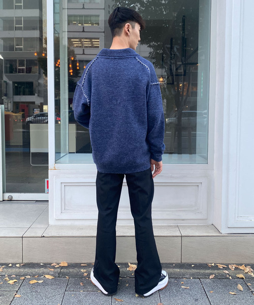 Couleur Meler(クルールメリー)の「Couleur Meler sakasa hand stitch knit cardigan(カーディガン/ボレロ・メンズ・チャコールグレー/ブルー・MEDIUM/LARGE)」の12枚目の写真