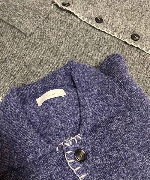 Couleur Meler(クルールメリー)の「Couleur Meler sakasa hand stitch knit cardigan(カーディガン/ボレロ・メンズ・チャコールグレー/ブルー・MEDIUM/LARGE)」の22枚目の写真