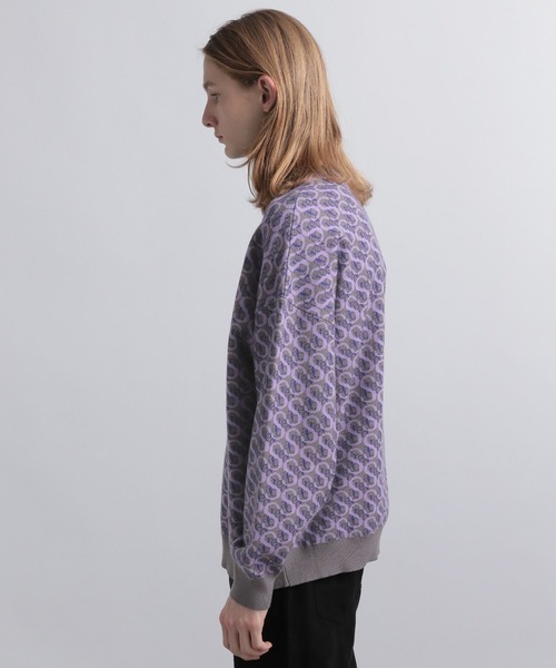 HARE（ハレ）の「ハイゲージモノグラムニット(HARE)（ニット/セーター・メンズ・ブラック/パープル・FREE）」の3枚目の写真