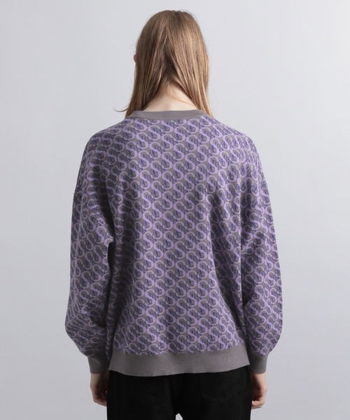 HARE（ハレ）の「ハイゲージモノグラムニット(HARE)（ニット/セーター・メンズ・ブラック/パープル・FREE）」の6枚目の写真