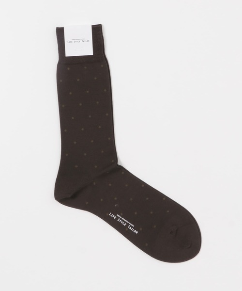 URBAN RESEARCH DOORS（アーバンリサーチドアーズ）の「LIFE STYLE TAILOR　ドット柄ドレスソックス（ソックス/靴下・メンズ・ネイビー/ブラウン/ブラック・-）」の3枚目の写真