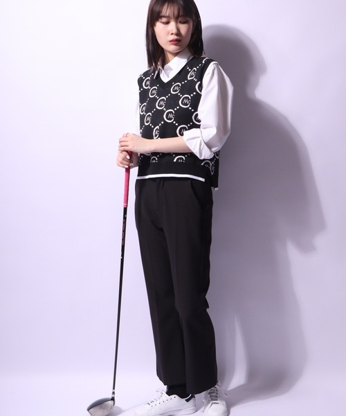 CECIL McBEE(セシルマクビー)の「CECIL McBEE green オールオーバーベスト GOLF(ベスト・レディース・ブラック/ホワイト・1/2)」の20枚目の写真