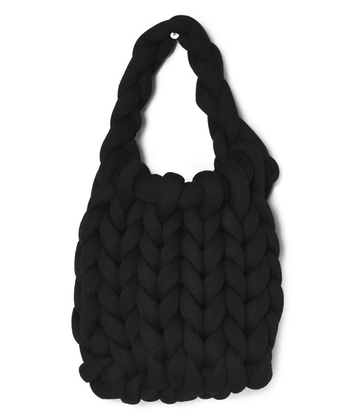 w closet（ダブルクローゼット）の「チャンキーニットバッグ（ハンドバッグ・レディース・ブラック/オフホワイト/ラベンダー・FREE）」の14枚目の写真