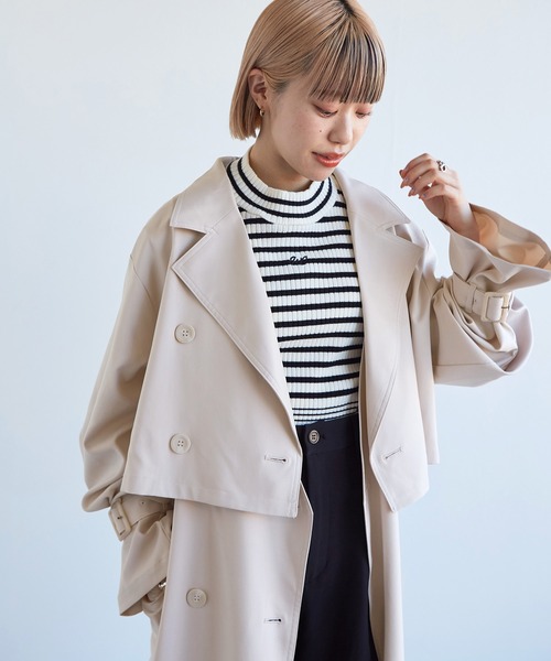 w closet(ダブルクローゼット)の「【SETアイテム】トレンチジャケット&ロングジレ(トレンチコート・レディース・ライトベージュ/キナリ・FREE)」の6枚目の写真