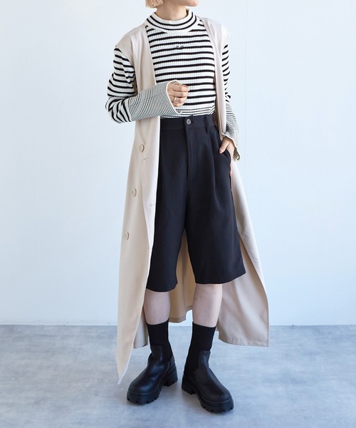 w closet(ダブルクローゼット)の「【SETアイテム】トレンチジャケット&ロングジレ(トレンチコート・レディース・ライトベージュ/キナリ・FREE)」の10枚目の写真