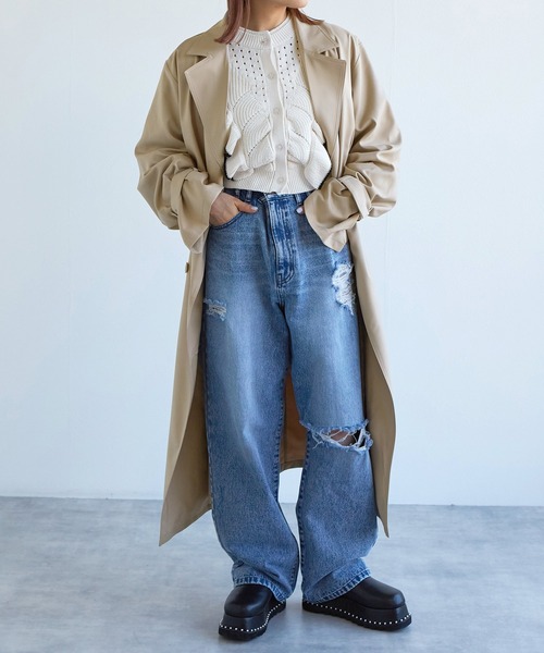 w closet(ダブルクローゼット)の「【SETアイテム】トレンチジャケット&ロングジレ(トレンチコート・レディース・ライトベージュ/キナリ・FREE)」の17枚目の写真