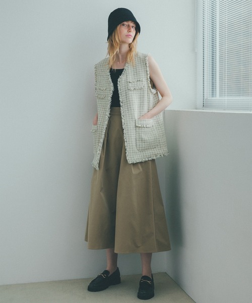 N.（N. Natural Beauty Basic）（エヌエヌナチュラルビューティーベーシック）の「【川津明日香さん着用】◆ツイードジレジャケット（ベスト・レディース・チェック/ネイビー・MEDIUM）」の18枚目の写真