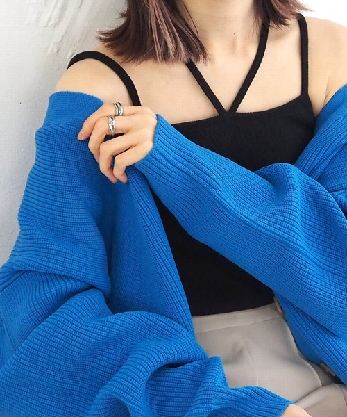 tiptop（ティップトップ）の「【選べる2サイズ/web限定カラーあり】カップ付きホルターキャミソール（キャミソール・レディース・オレンジ/グリーン/オフホワイト/ブラック/A/グリーン系その他/ブルー/チャコールグレー/レッド・FREE/SHORT）」の18枚目の写真